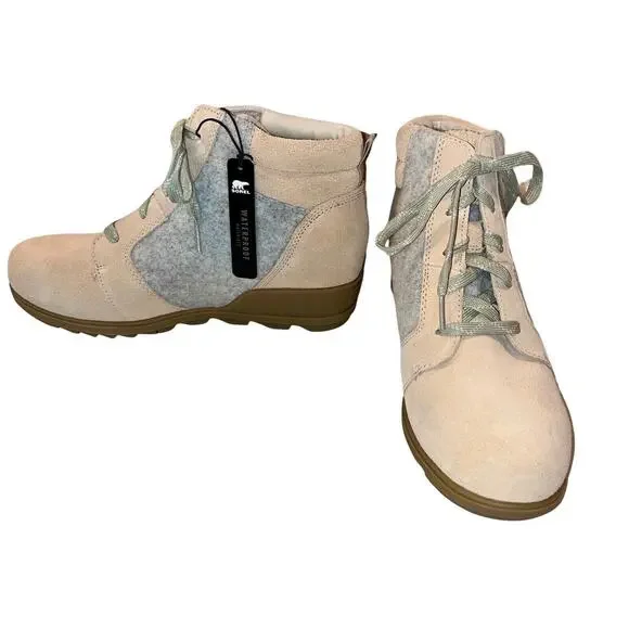 NEW Sorel Women's Evie Ankle Lace Boot Size 11 - Ceramic Natural Waterproof NIB - Picture 4 of 12